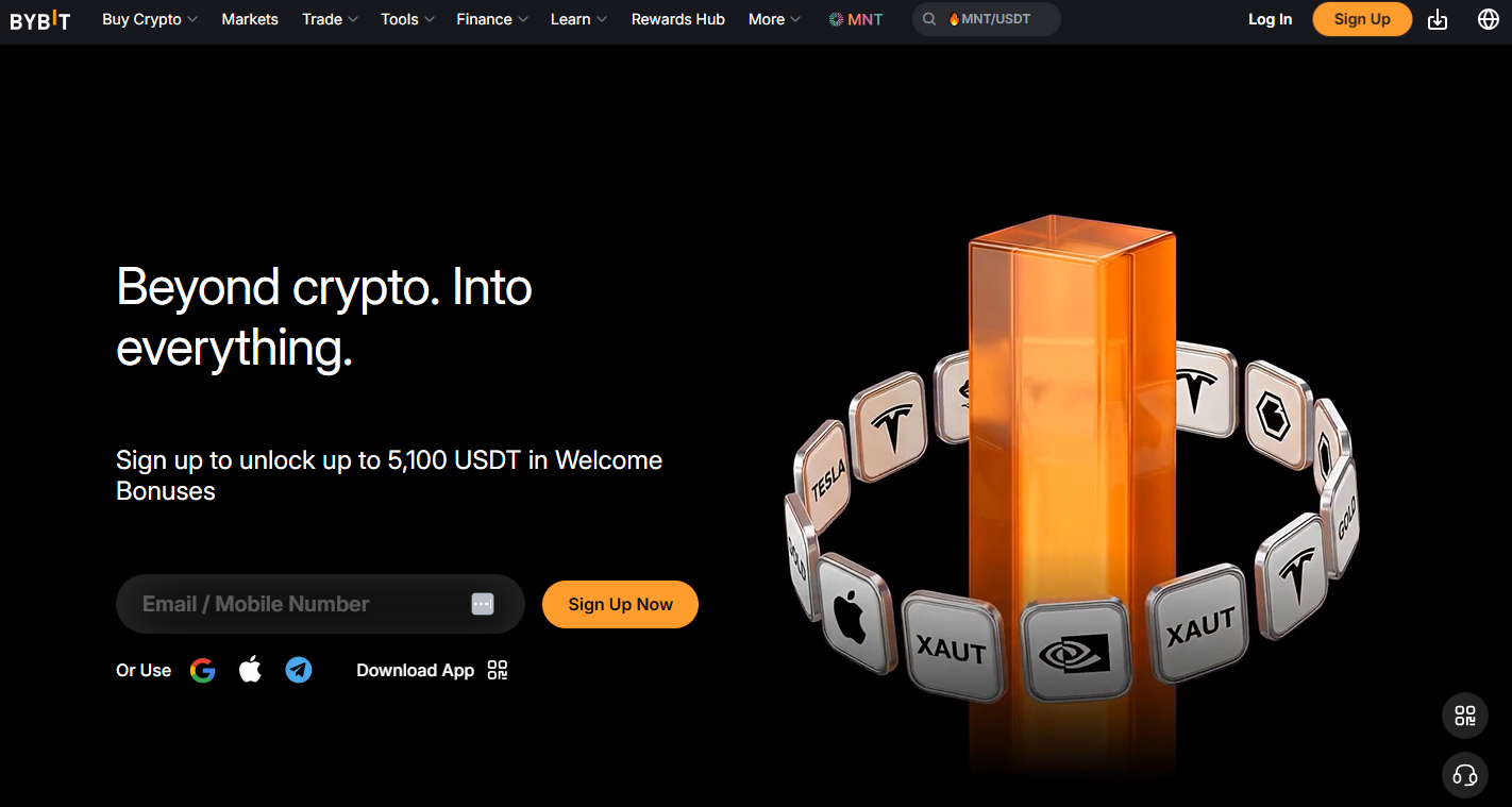 Bybit EU pagina principale con licenza MiCA FMA Austria